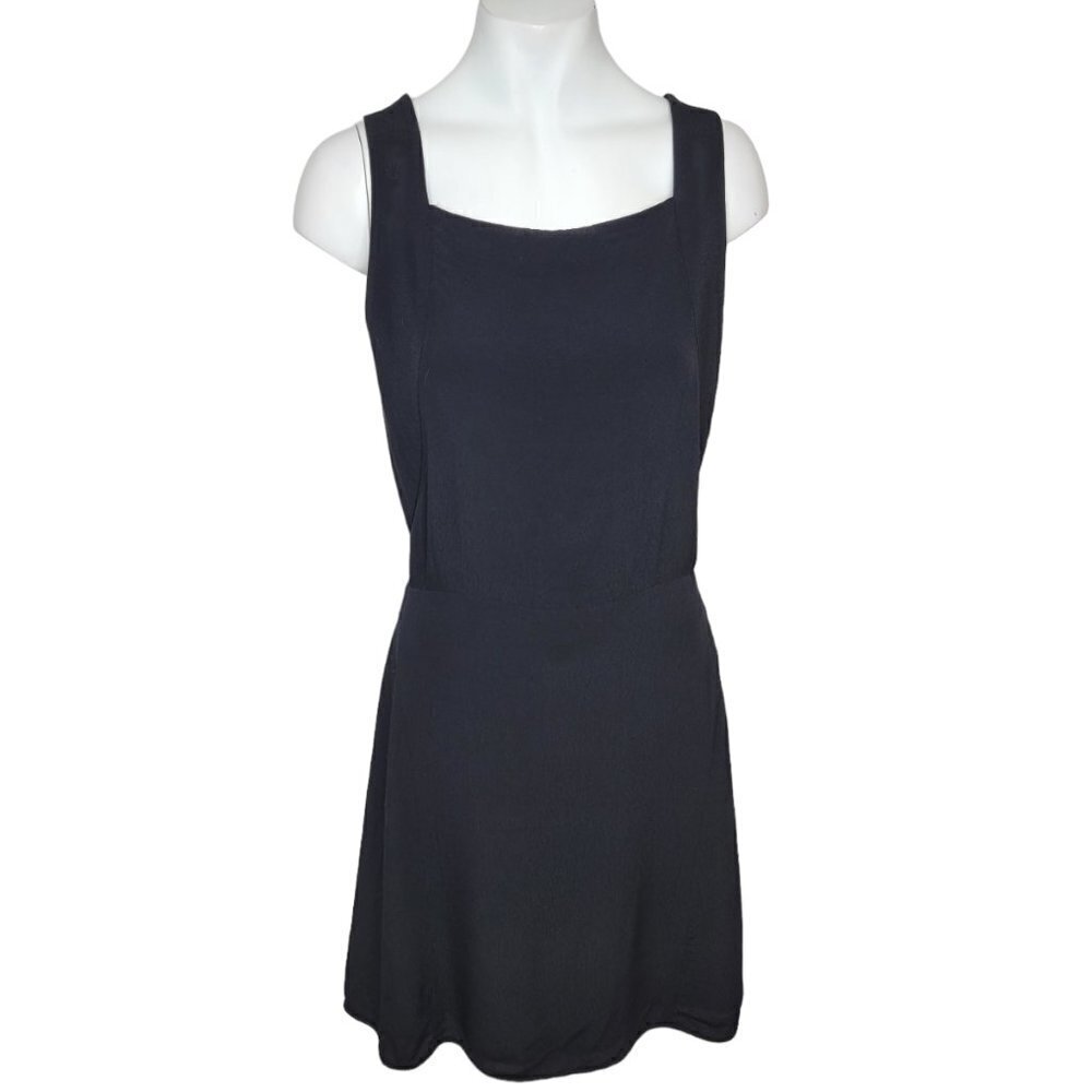 Aritzia Wilfred  Vourette Mini Dress Size 4 Black Crepe